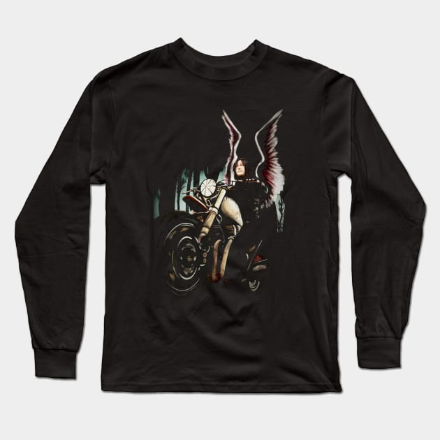 Daryl Dixon Bike Wings Long Sleeve T-Shirt by TheBalestvictus
